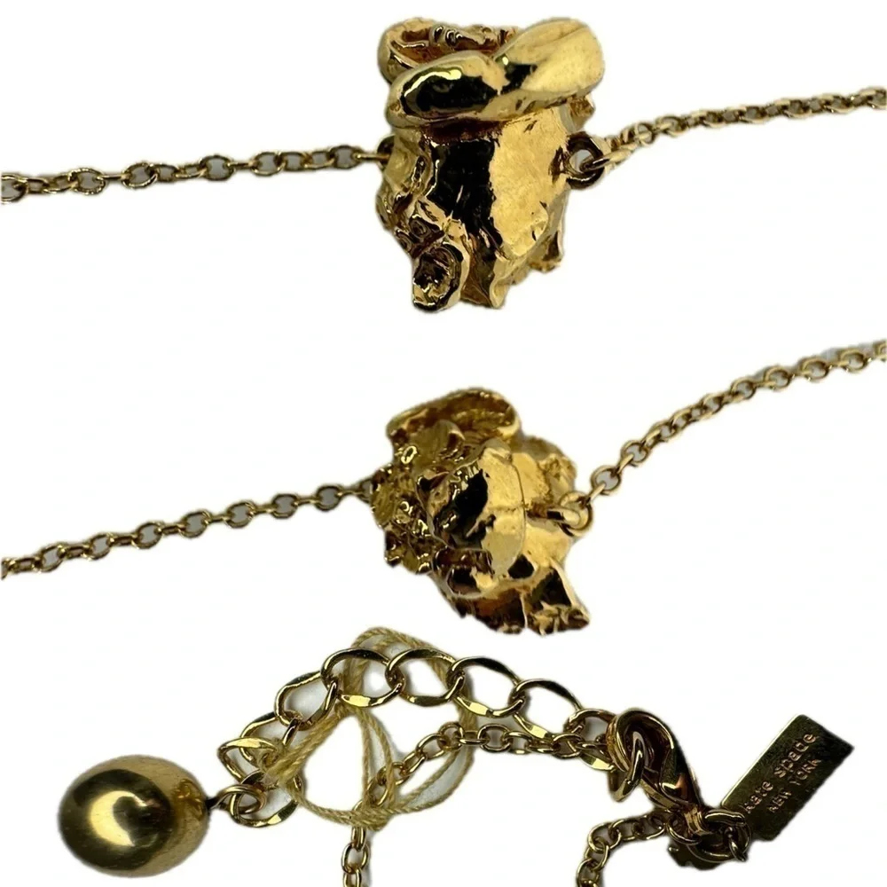 Kate Spade Golden Popcorn Garland Scatter 12 KT Plated Vintage Necklace